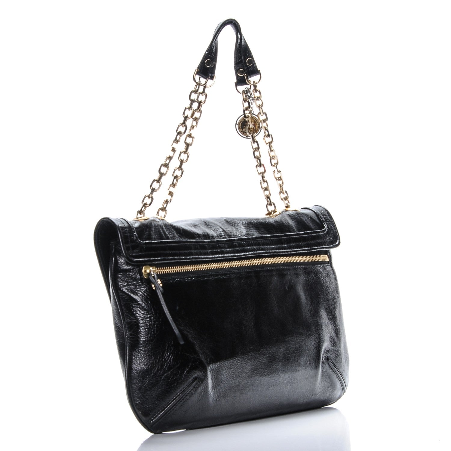 Lanvin Patent Chain Shoulder Bag Black 3 of 8