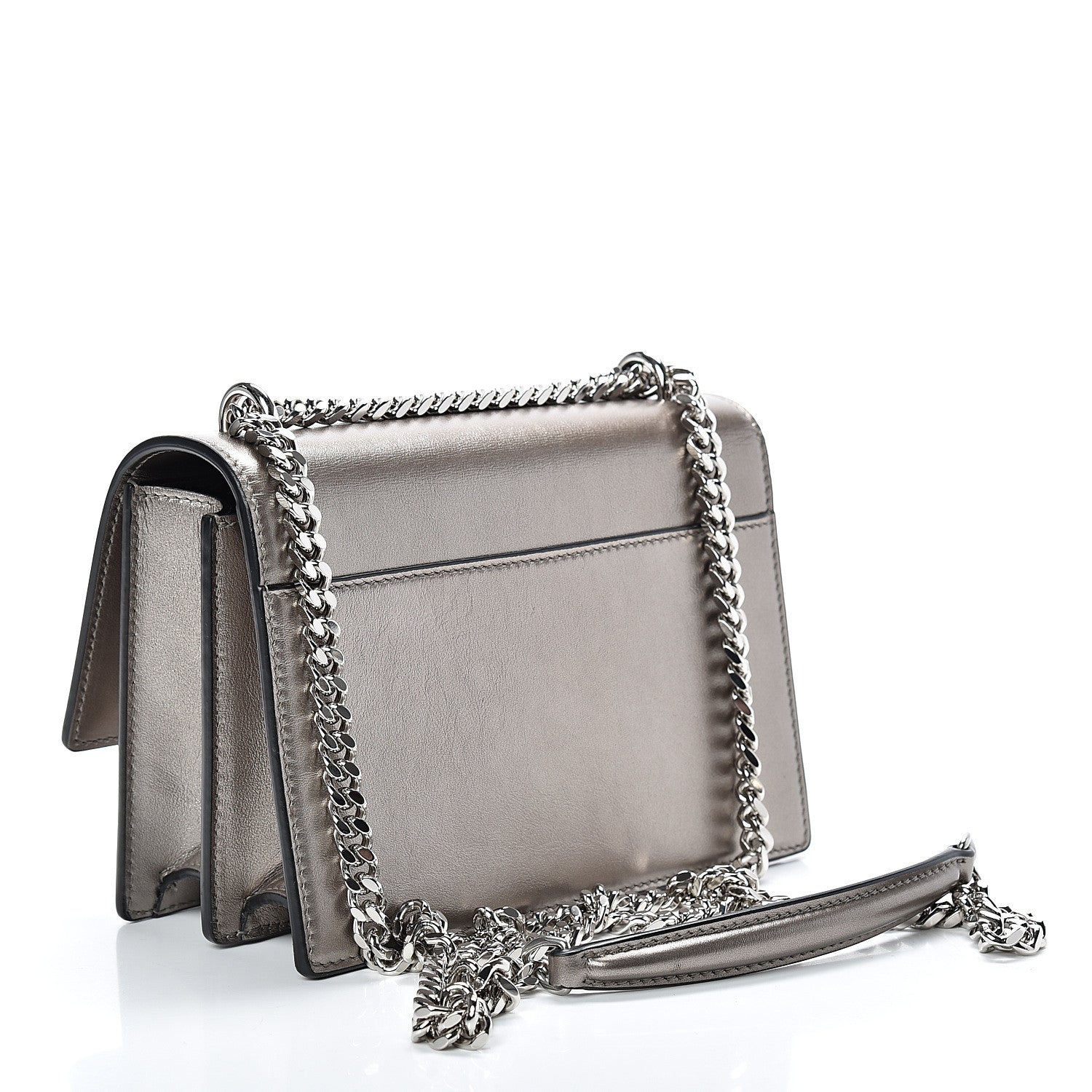Saint Laurent Metallic Calfskin Small Monogram Sunset Piombo 2 of 9