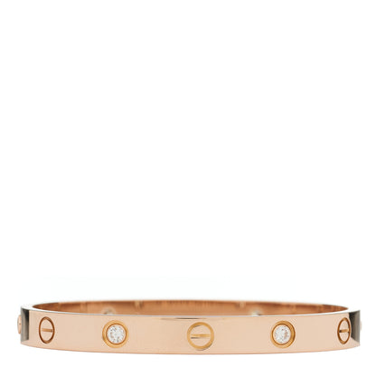 Cartier 18K Pink Gold 4 Diamond LOVE Bracelet 16 2 of 8