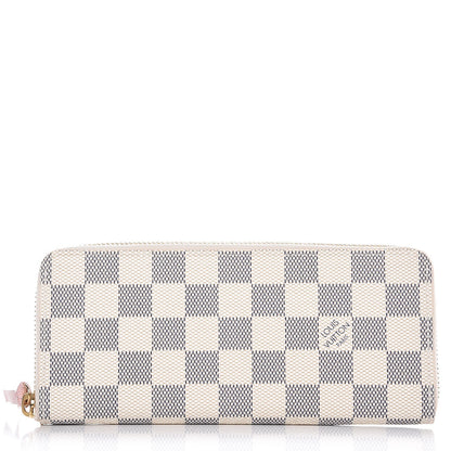 Louis Vuitton Damier Azur Clemence Wallet Rose Ballerine 1 of 8