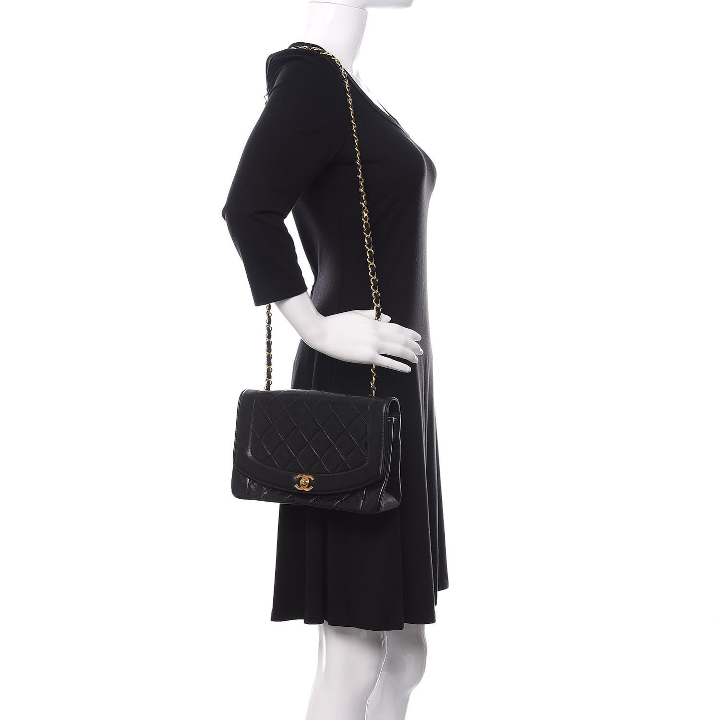 Lambskin Quilted Medium Single Flap Black