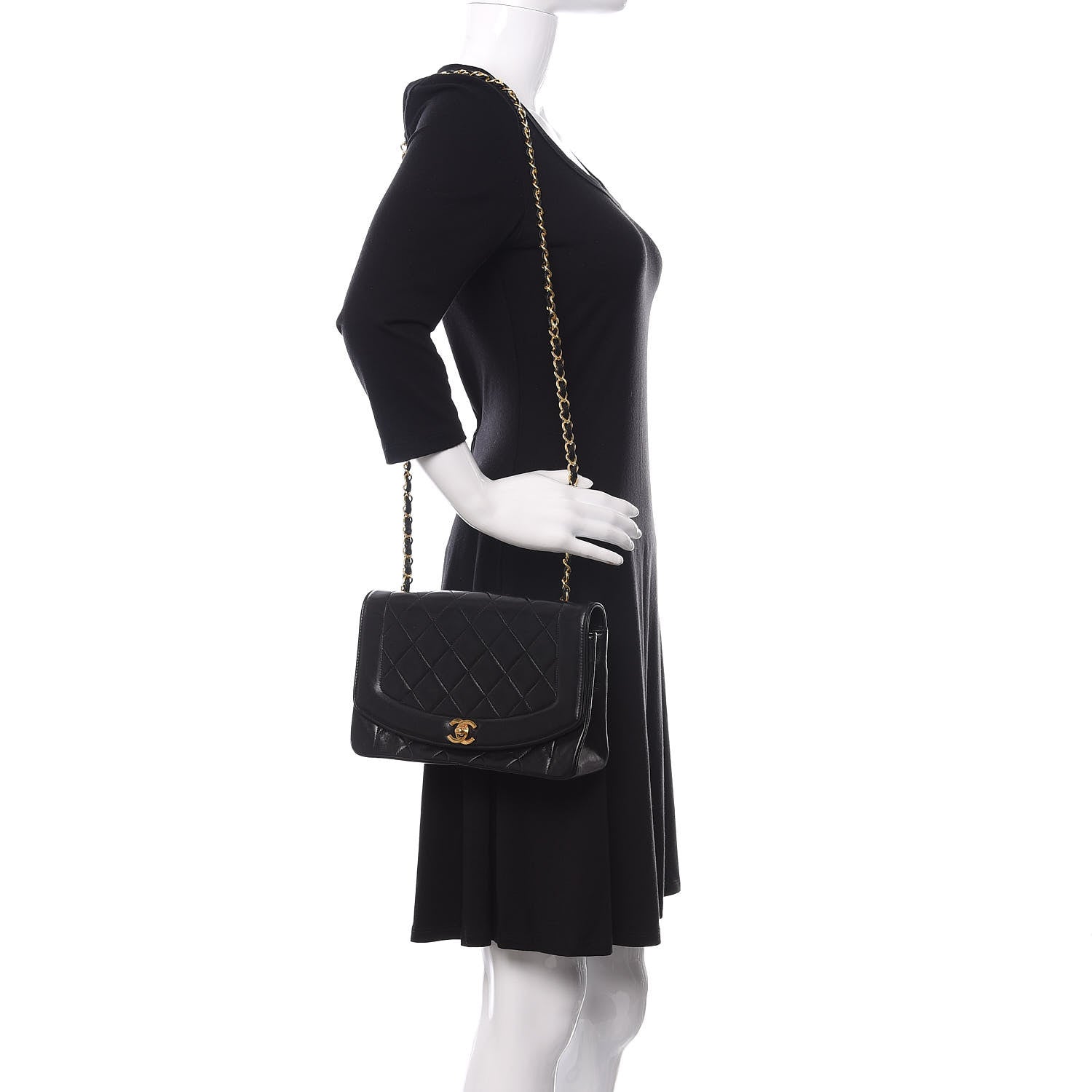 Chanel Lambskin Quilted Medium Single Flap Black 2 of 8