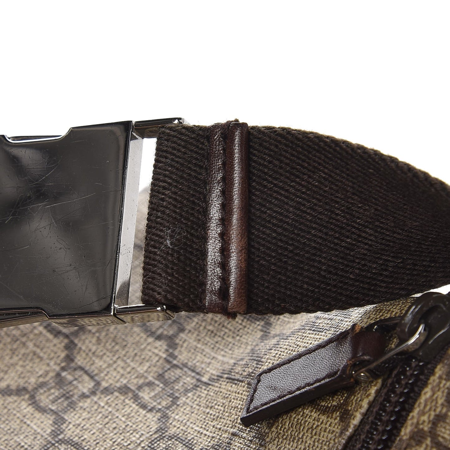 GG Plus Monogram Double Pocket Belt Bag Brown