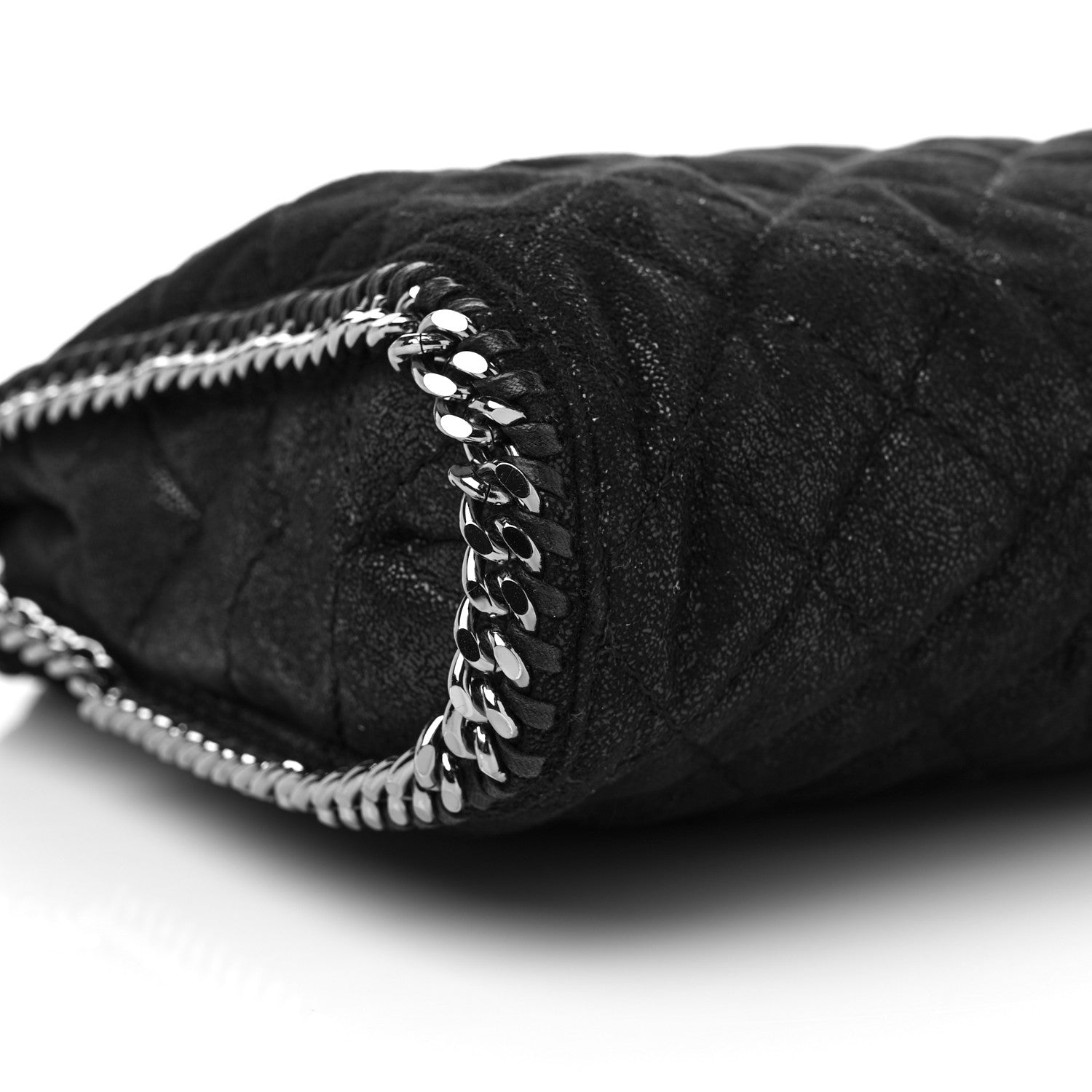 Stella McCartney Metallic Shaggy Deer Quilted Small Falabella Tote Black 7 of 9