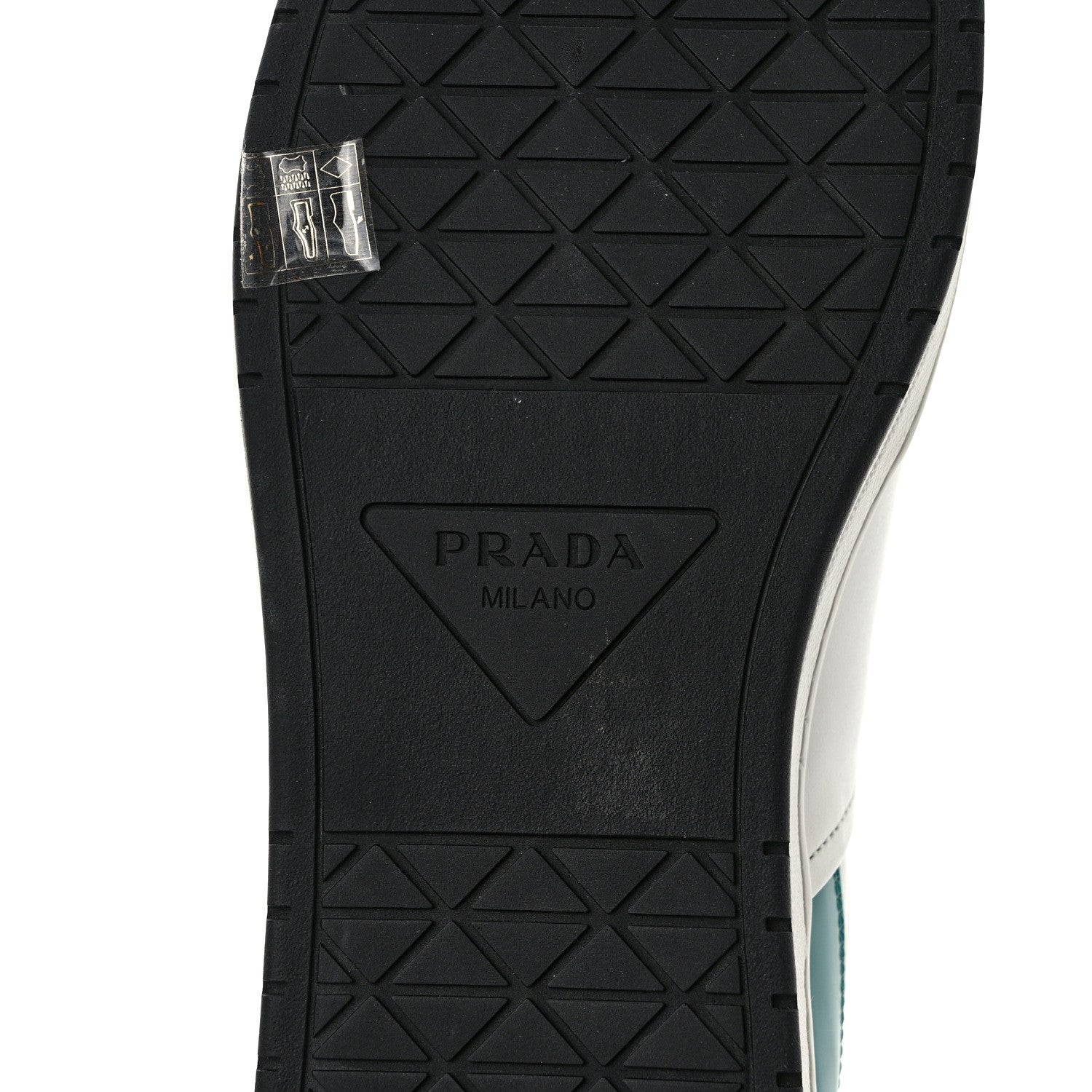 Prada Vitello Sport Spazzolato Rois Metal Triangle Logo Mens Downtown Low Top Sneakers 10 White Green 7 of 10