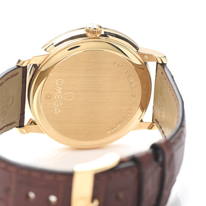 Omega 18K Yellow Gold Crocodile Diamond 39mm De Ville Prestige Automatic Watch Brown 4613.35.02 4 of 6