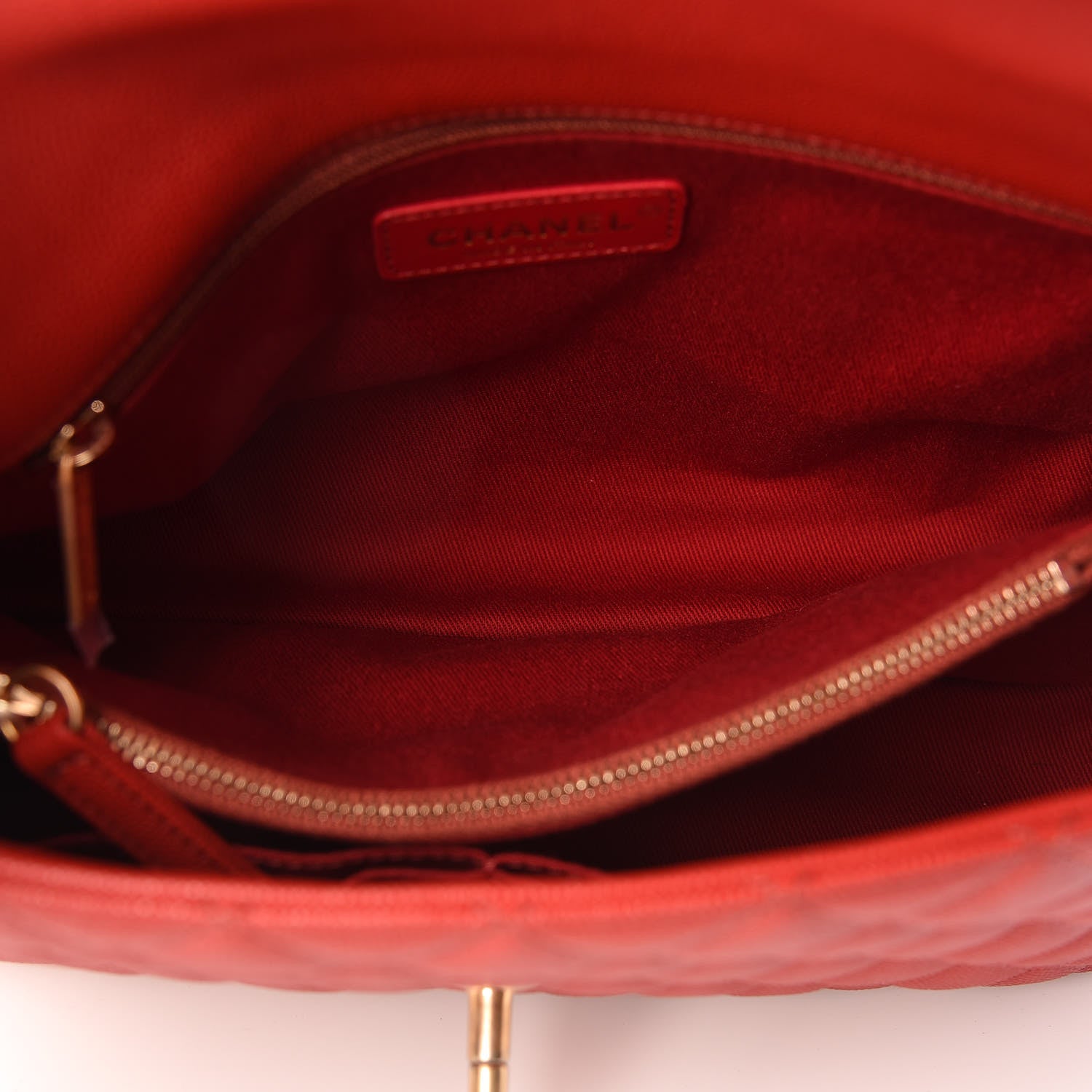 Chanel Caviar Lizard Quilted Small Coco Handle Flap Red 6 of 11