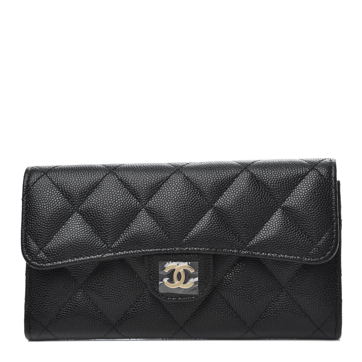 Chanel Caviar Quilted Medium Gusset Flap Wallet Black 1 of 9