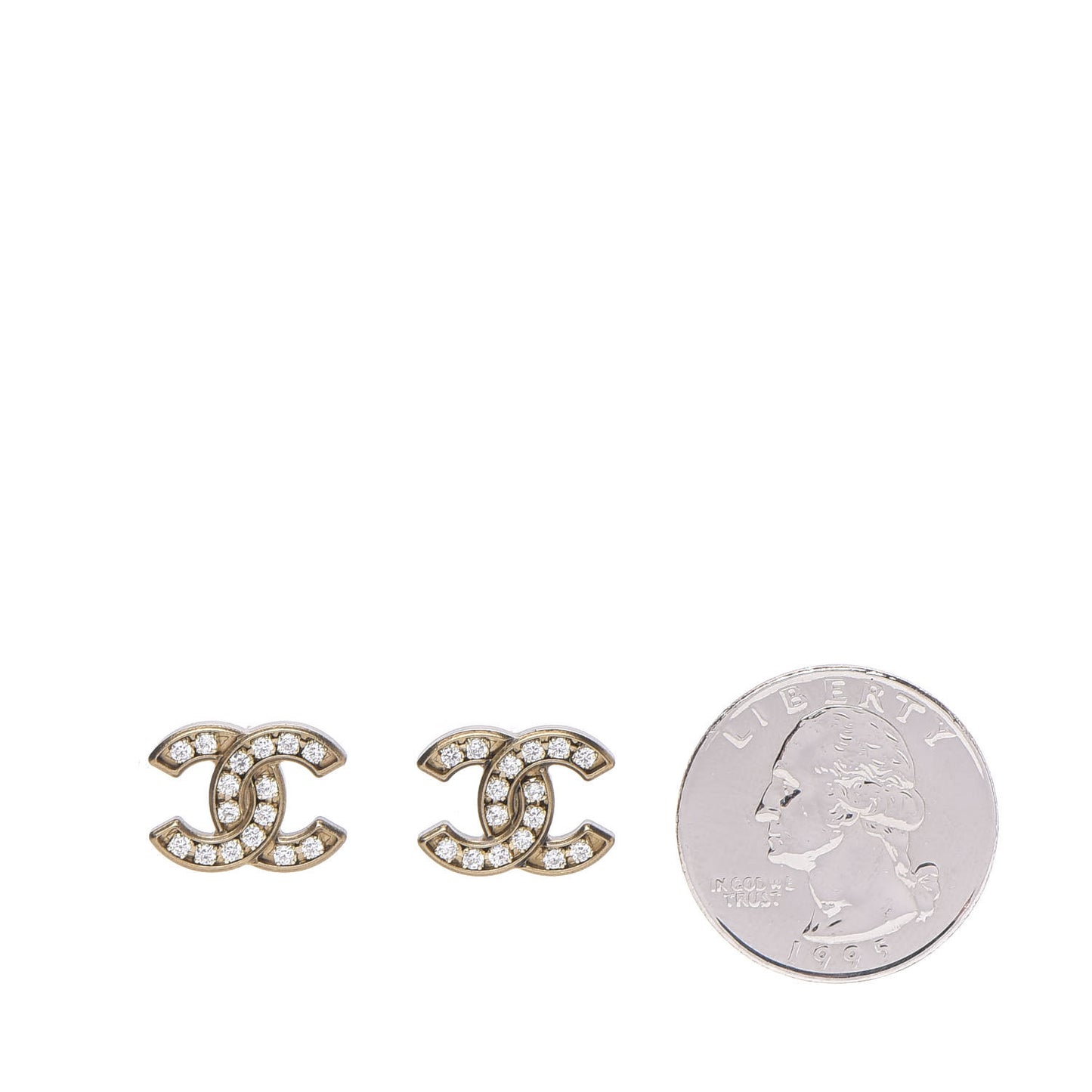 Crystal CC Earrings Gold