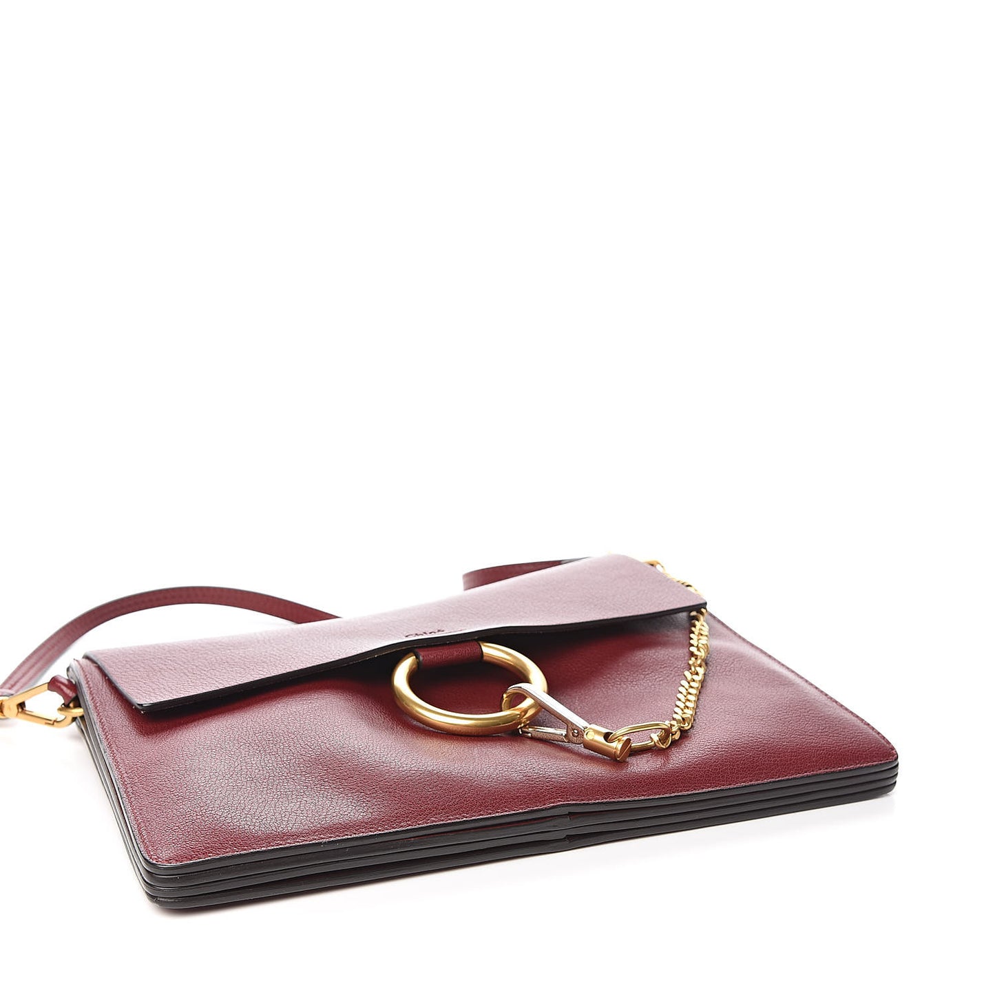 Calfskin Medium Faye Shoulder Bag Sienna Red