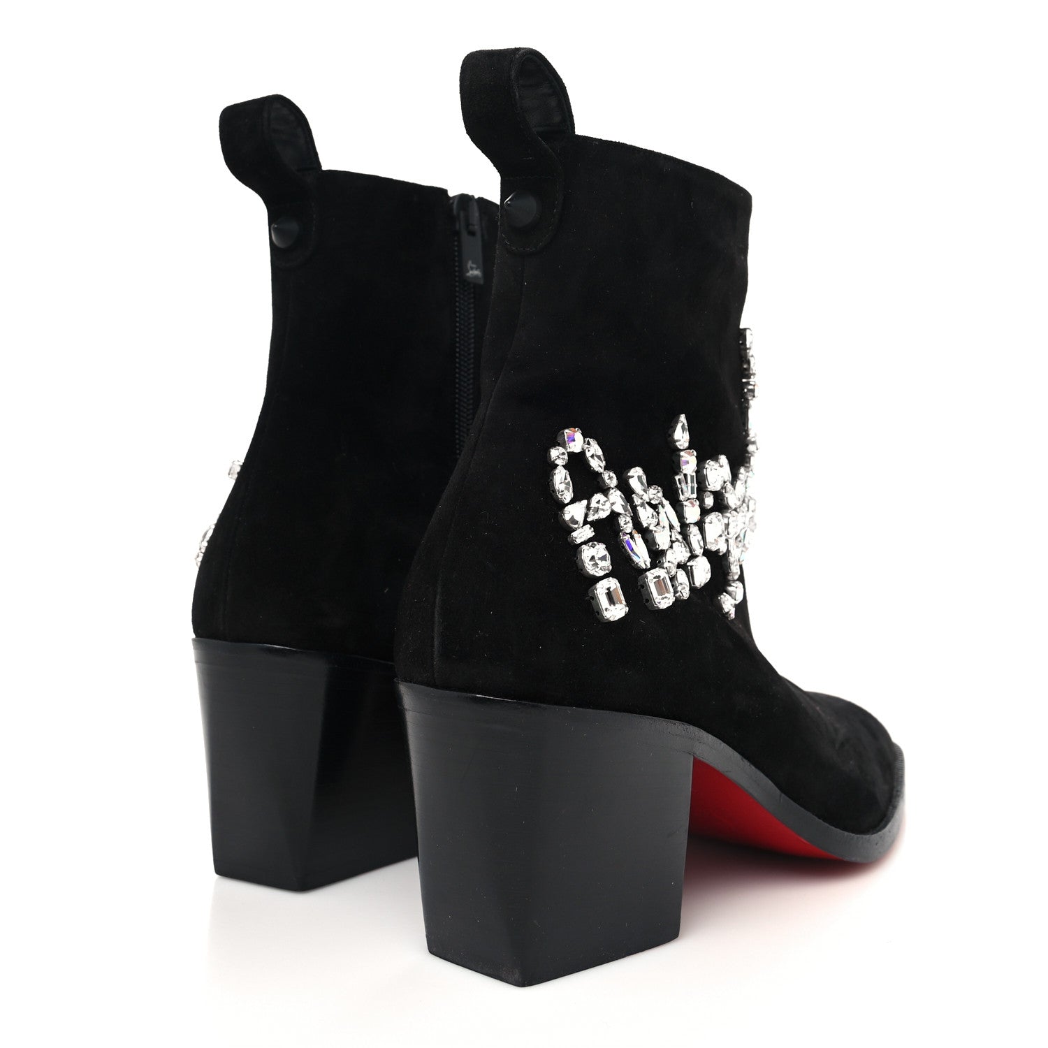 Christian Louboutin Veau Velours C Angels 70 Ankle Boots 38 Black 4 of 7