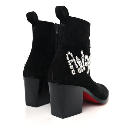 Christian Louboutin Veau Velours C Angels 70 Ankle Boots 38 Black 4 of 7