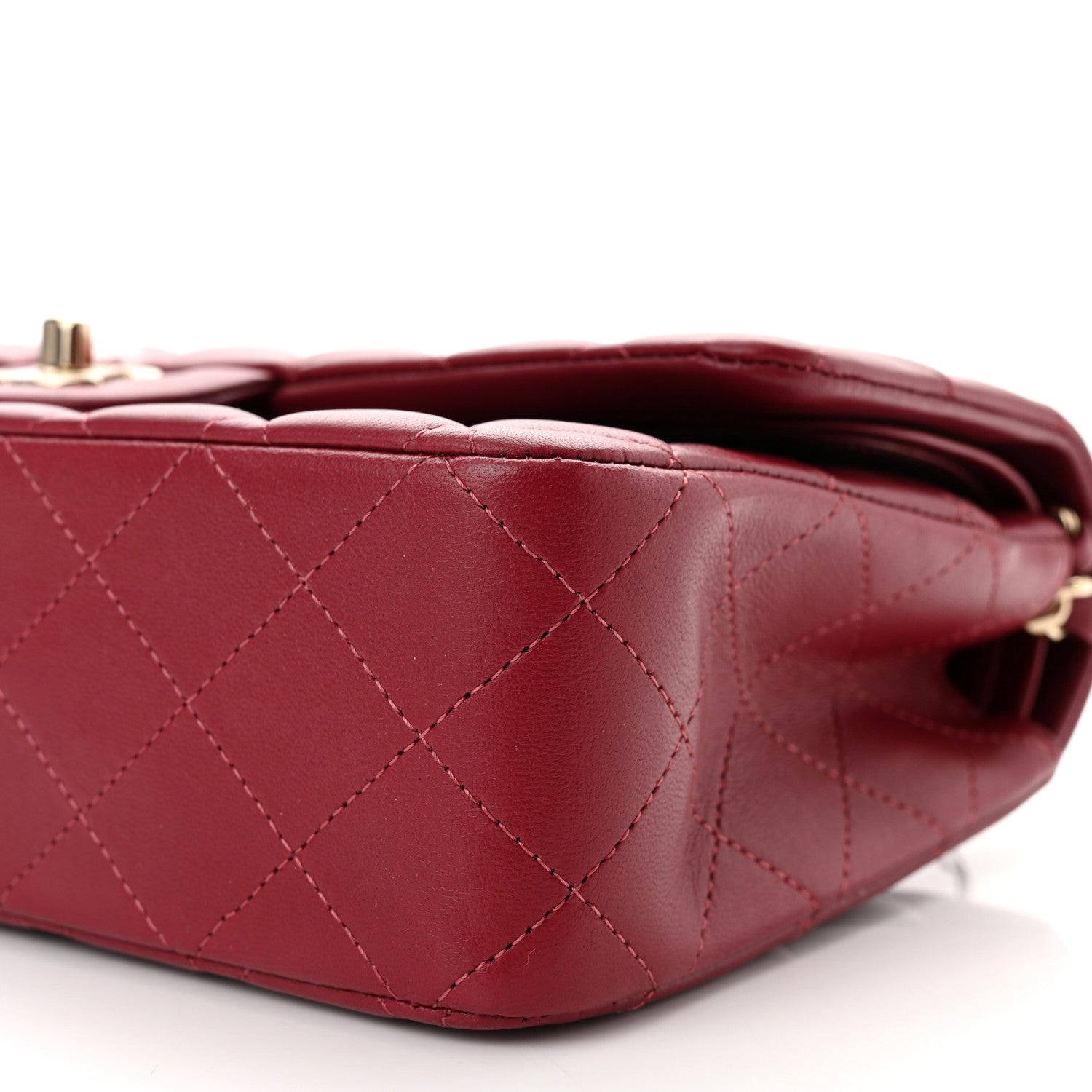 Chanel Lambskin Quilted Medium Double Flap Burgundy 6 of 10