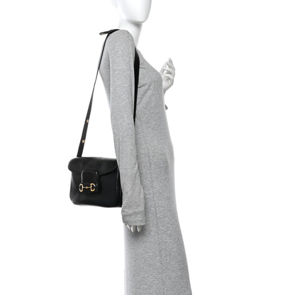 Gucci Calfskin Horsebit 1955 Aura Small Shoulder Bag Black 2 of 10