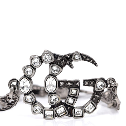 Gucci Oxidized Palladium Crystal Double G Bracelet Silver 4 of 6