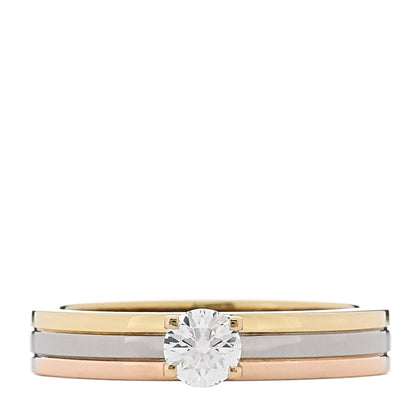 Cartier 18K Pink Yellow White Gold Diamond .26ct Solitaire Trinity Engagement Ring 52 6 1 of 6