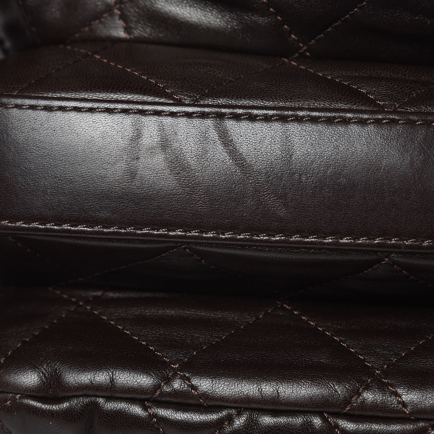 Chanel Lambskin Quilted Large 3 Flap Dark Brown 12 of 20