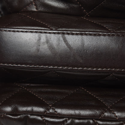 Chanel Lambskin Quilted Large 3 Flap Dark Brown 12 of 20
