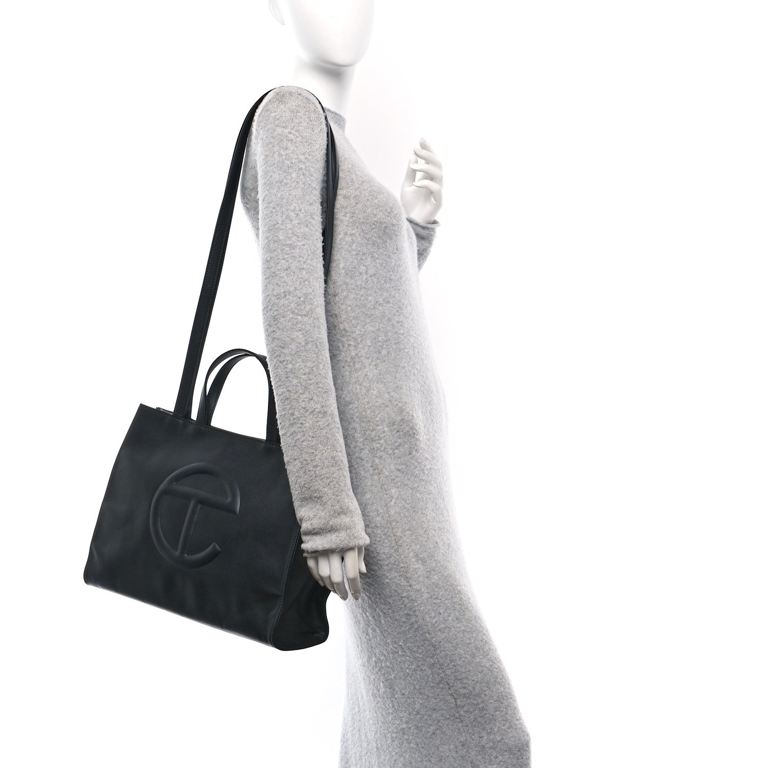 Telfar Vegan Leather Medium Shopping Bag Black 2 of 9
