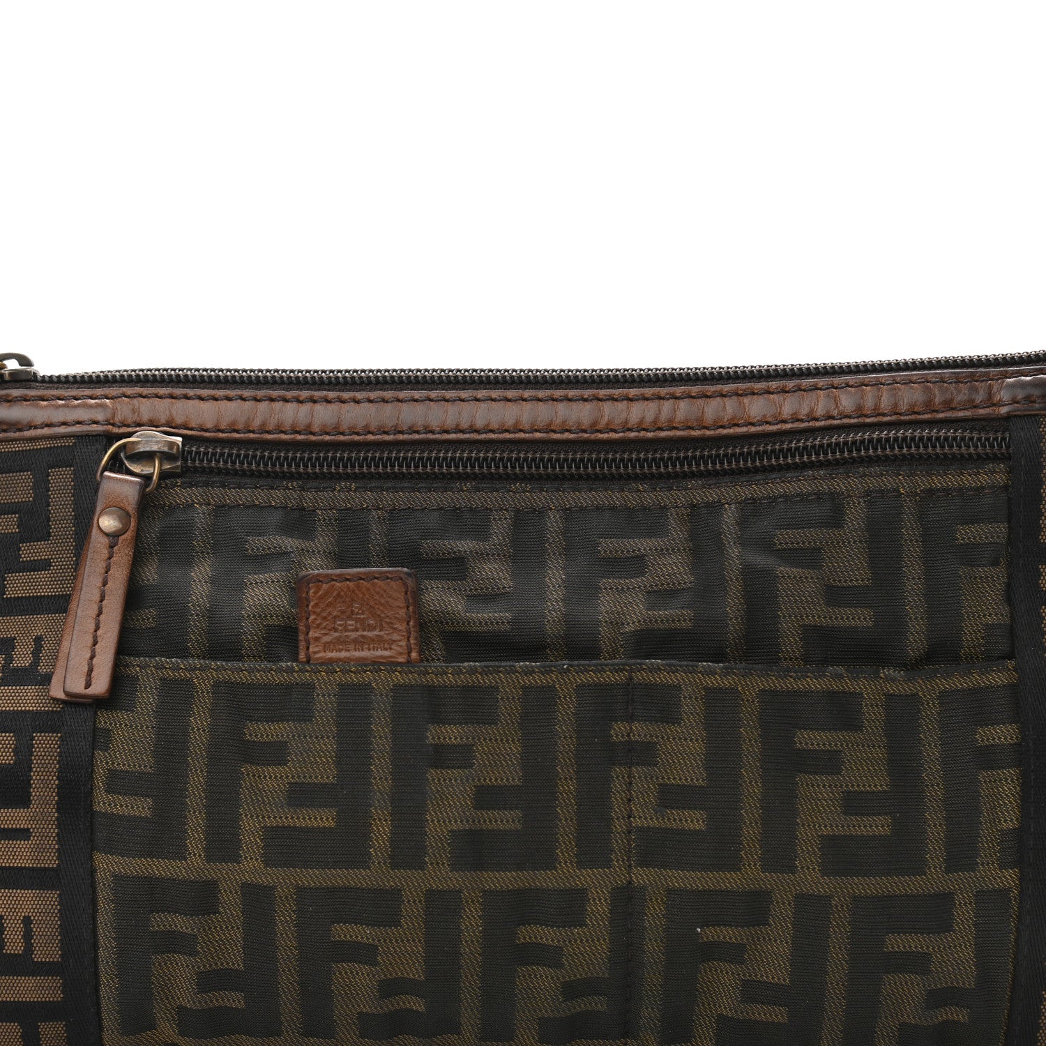 Fendi Zucca Vitello Patchwork Belt Bag Tobacco Sabbia 8 of 12