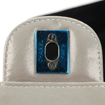 Chanel Iridescent Calfskin Chevron Quilted Mini Square Flap Silver 8 of 8