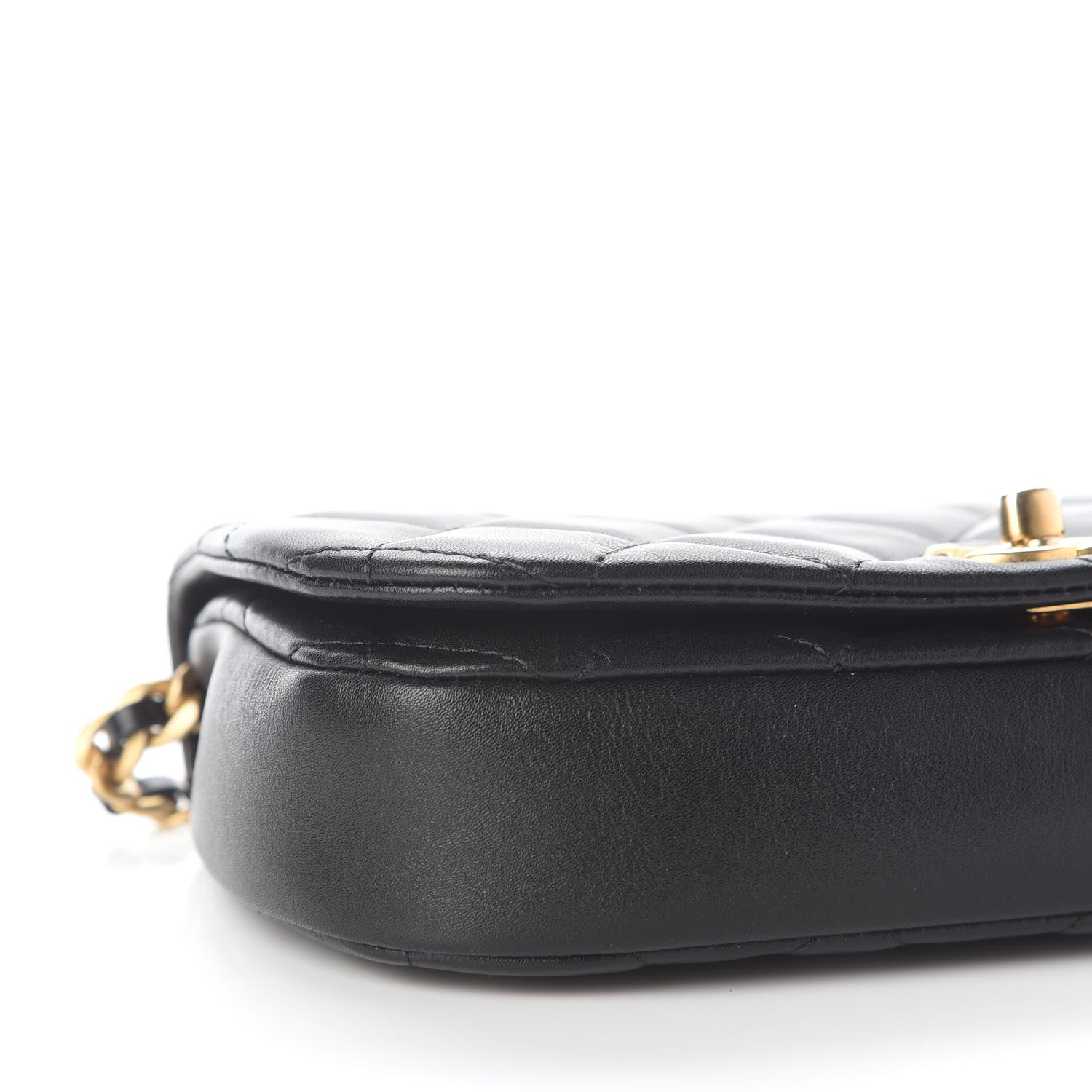 Chanel Calfskin Quilted Coco Mail Clutch With Chain Black 9 of 10
