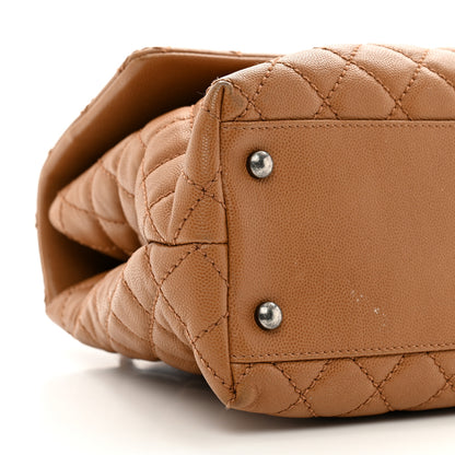 Chanel Caviar Quilted Medium Coco Handle Flap Camel 9 of 14