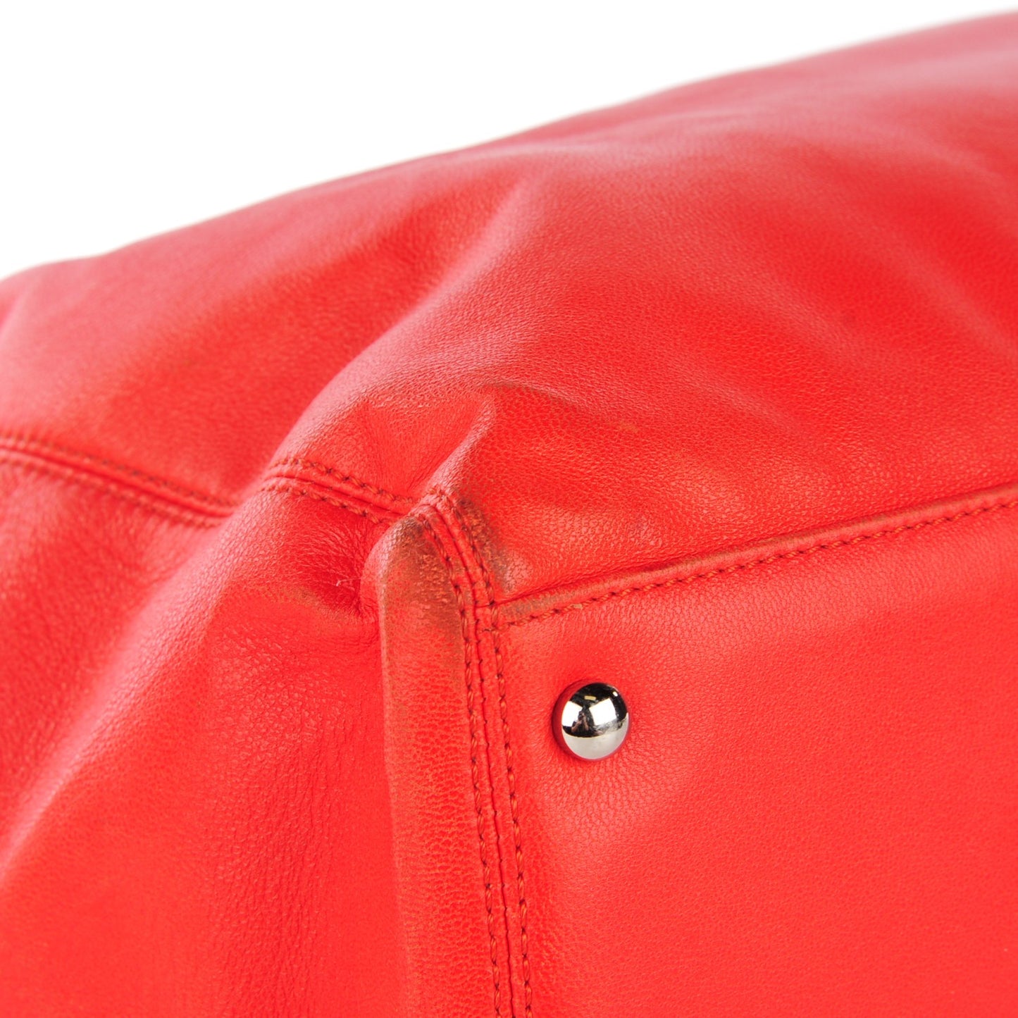 Lambskin Executive Cerf Shopper Tote Red