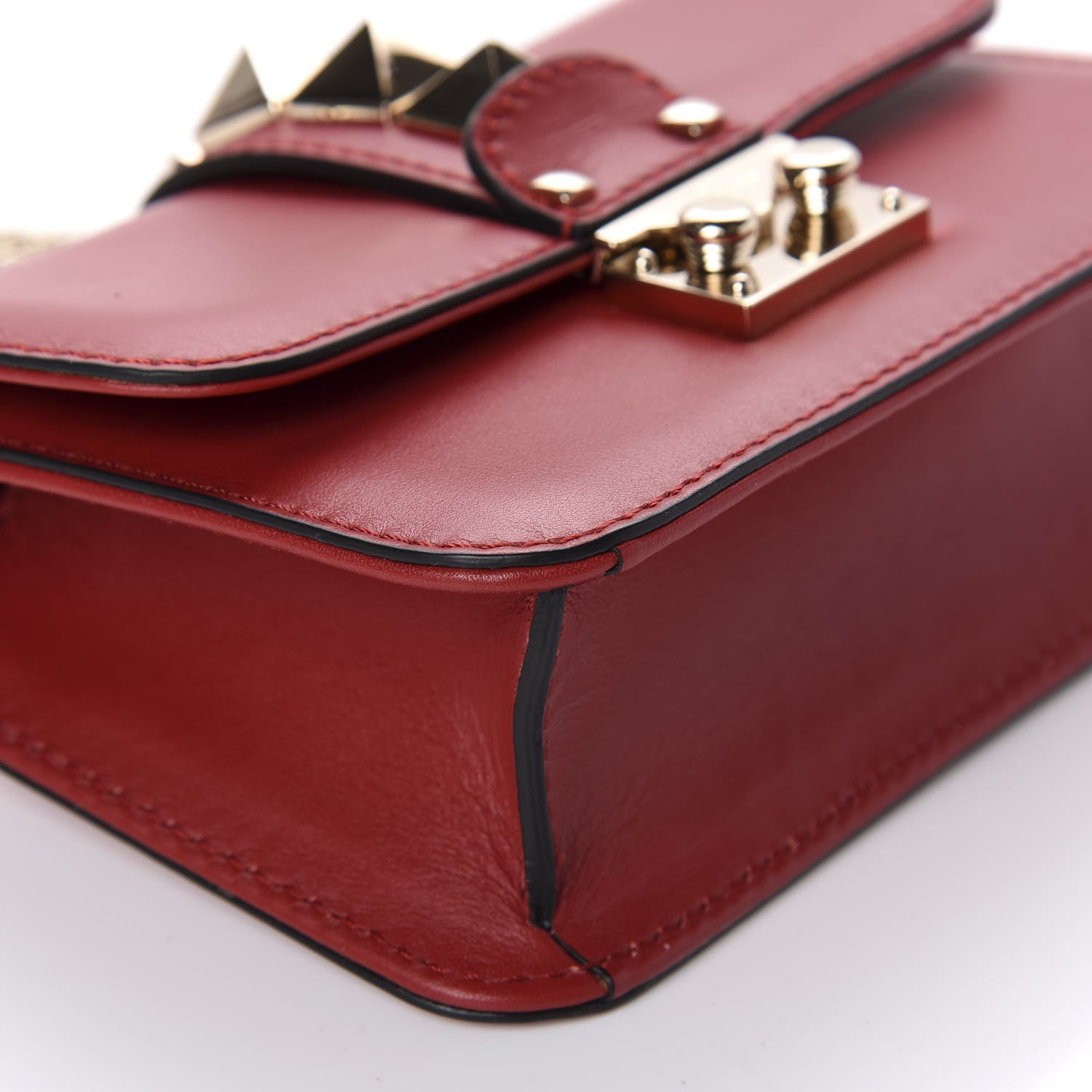 Valentino Garavani Vitello Mini Glam Lock Rockstud Flap Red 6 of 11