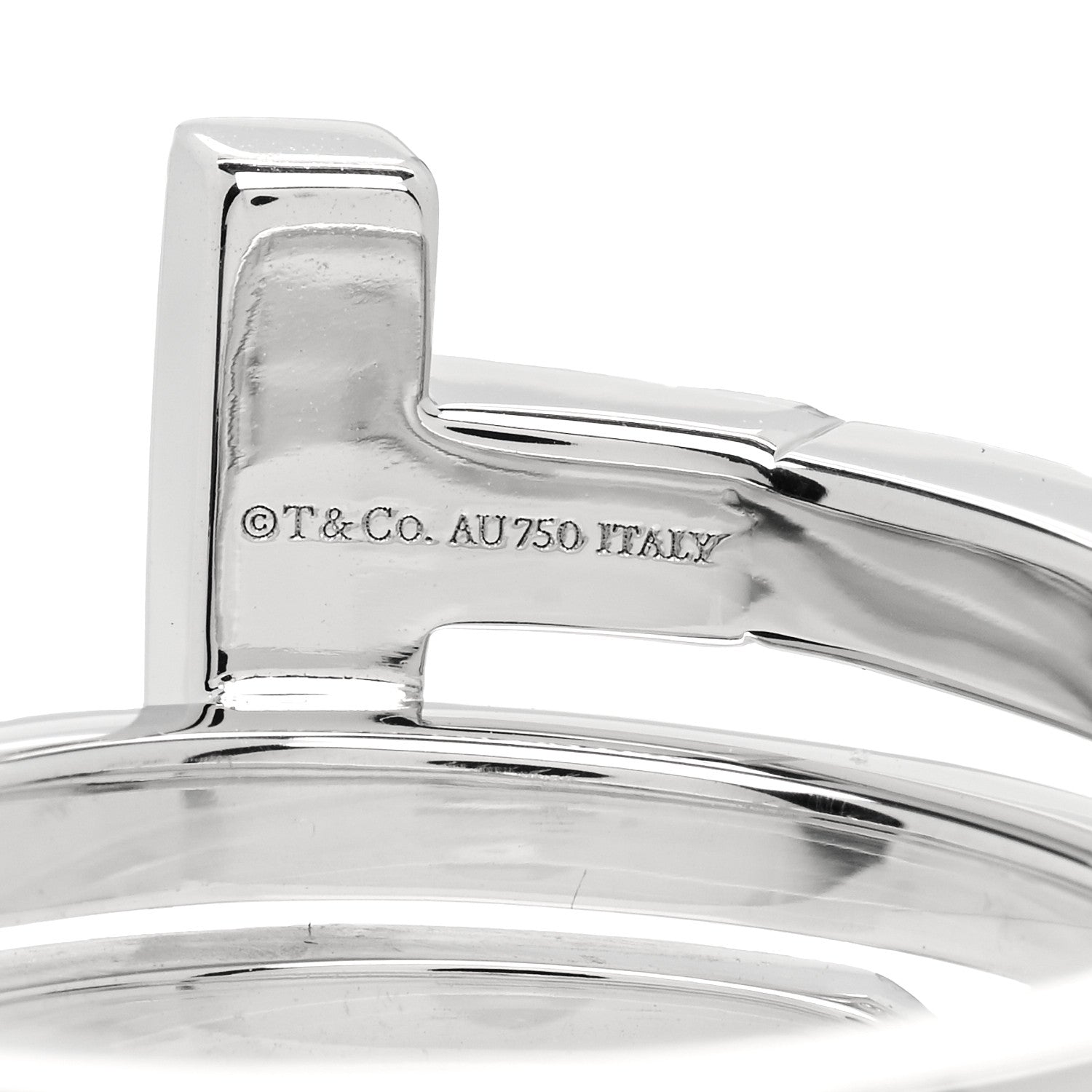 Tiffany 18K White Gold Diamond T Wrap Ring 54 6.75 4 of 4