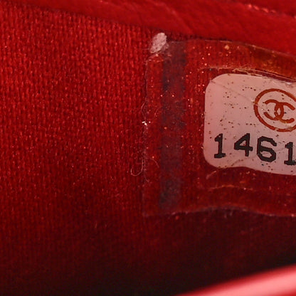Chanel Lambskin Camellia Embossed Zip Around Organizer Wallet Red 8 of 16