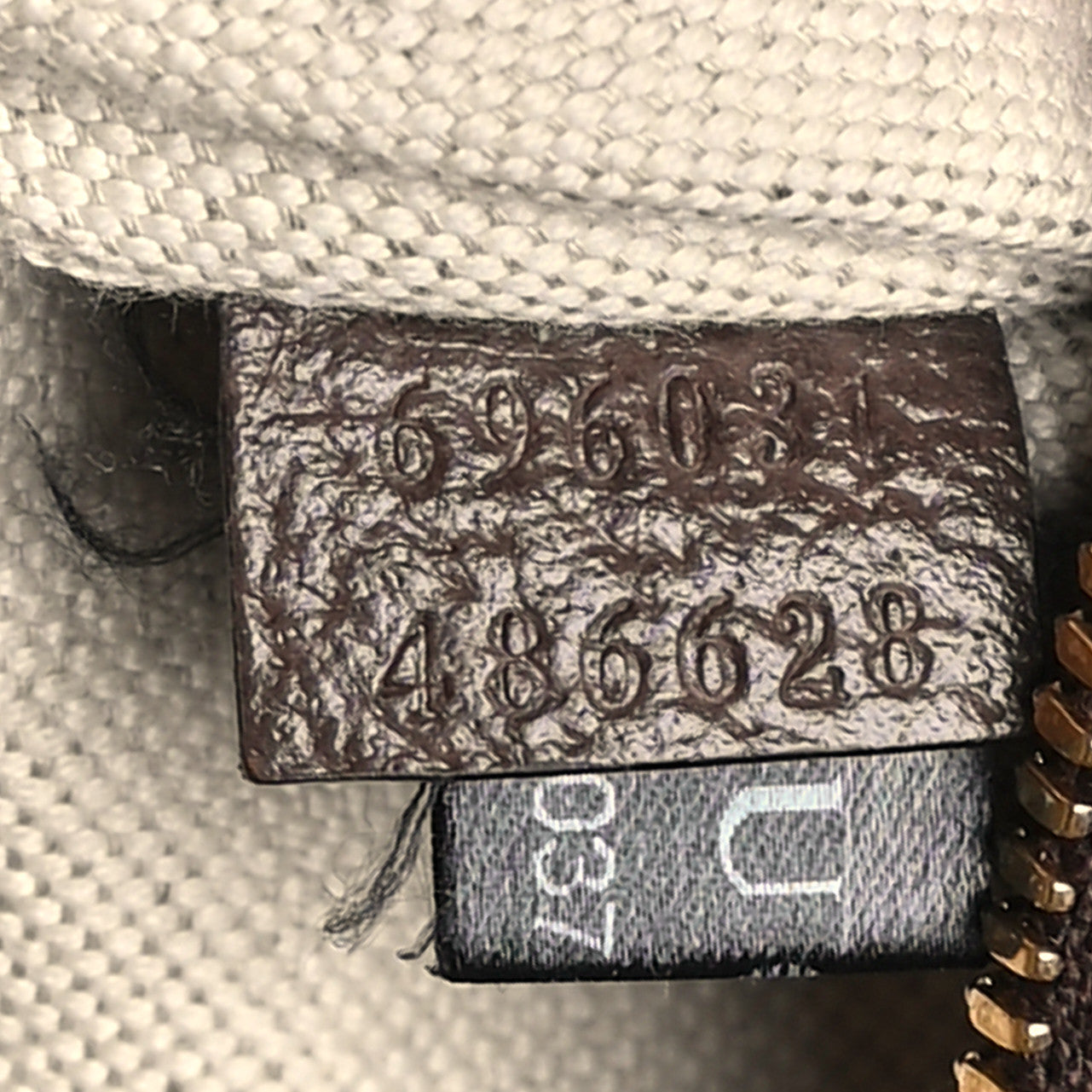 Monogram Jumbo GG Textured Dollar Calfskin Web Belt Bag Camel Ebony New Acero