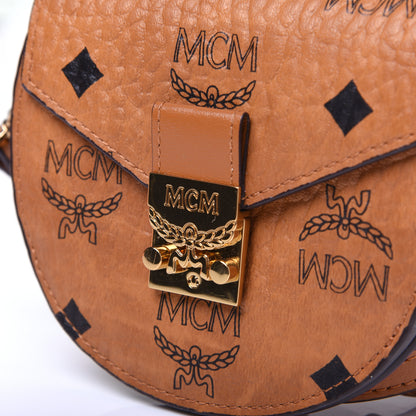 MCM Visetos Small Patricia Round Crossbody Wallet Cognac 13 of 13