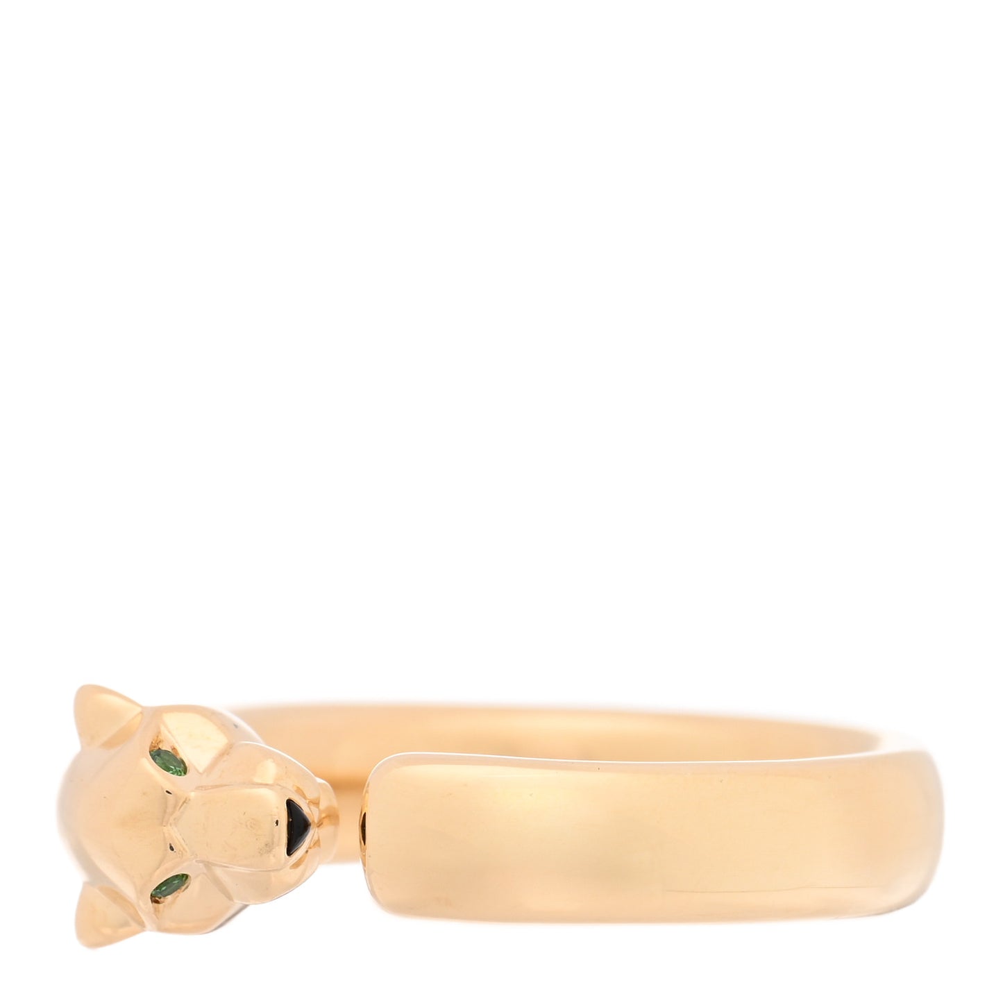 18K Yellow Gold Tsavorite Onyx Panthere De Cartier Ring 57 8