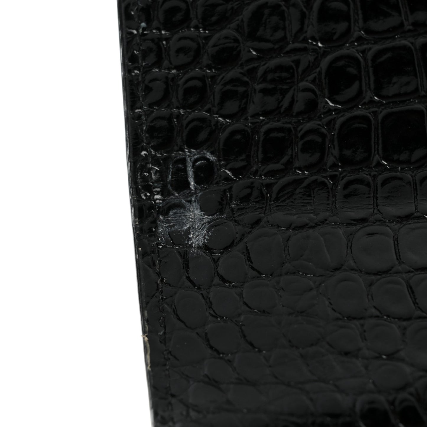 Calfskin Crocodile Embossed Medium Monogram Sunset Black
