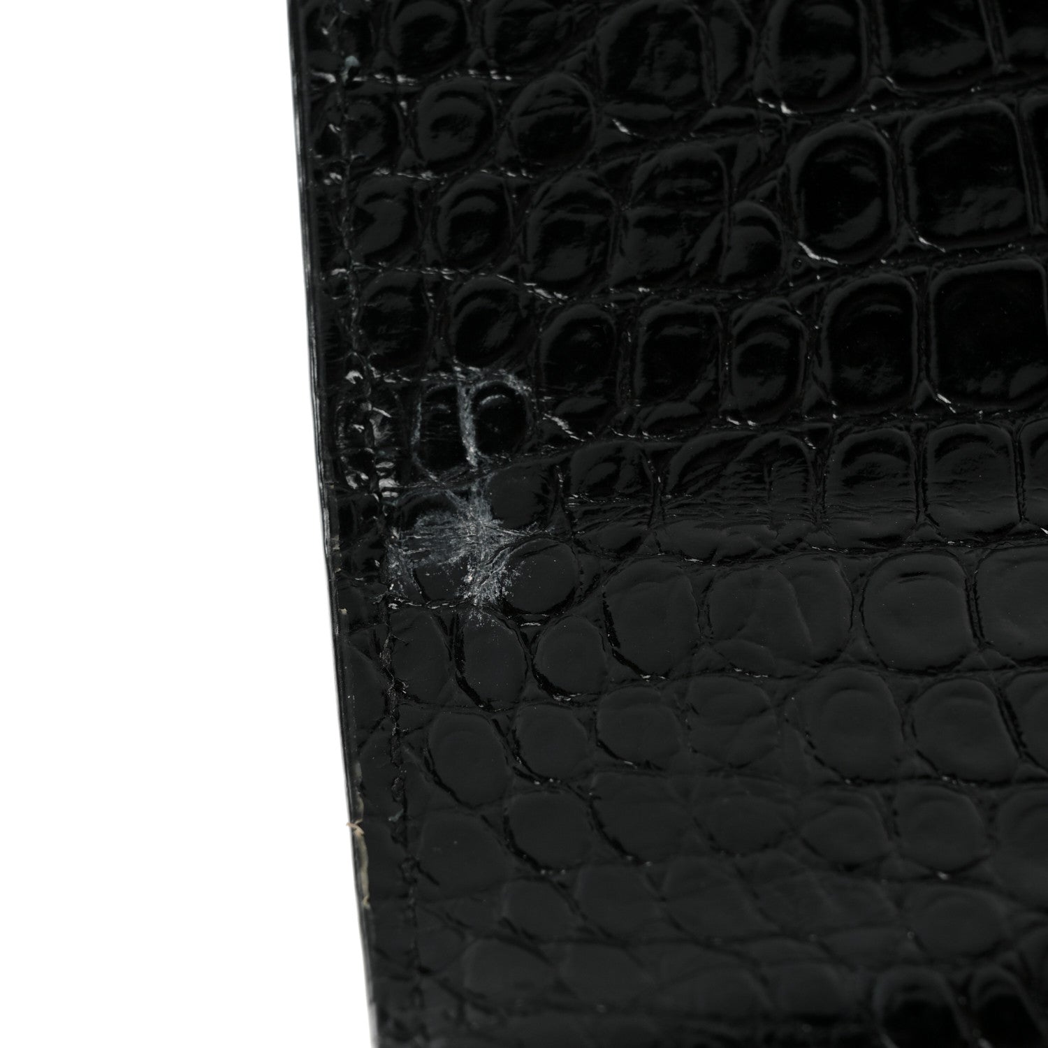 Saint Laurent Calfskin Crocodile Embossed Medium Monogram Sunset Black 11 of 15