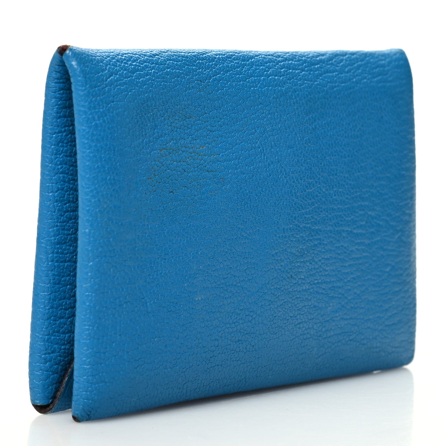 Hermes Chevre Mysore Verso Calvi Card Case Bleu Frida Cuivre 3 of 13