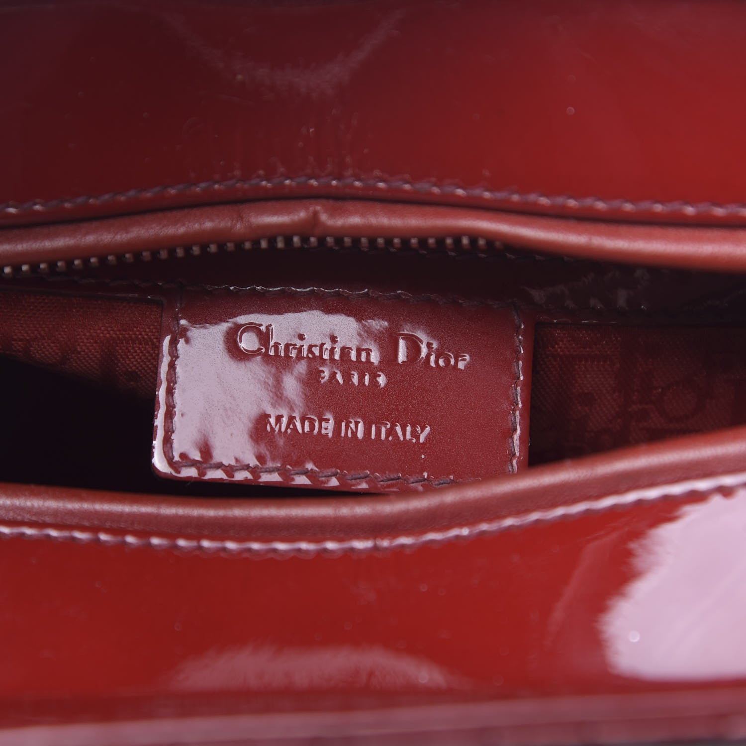 Christian Dior Patent Cannage Large Lady Dior Red 6 of 14