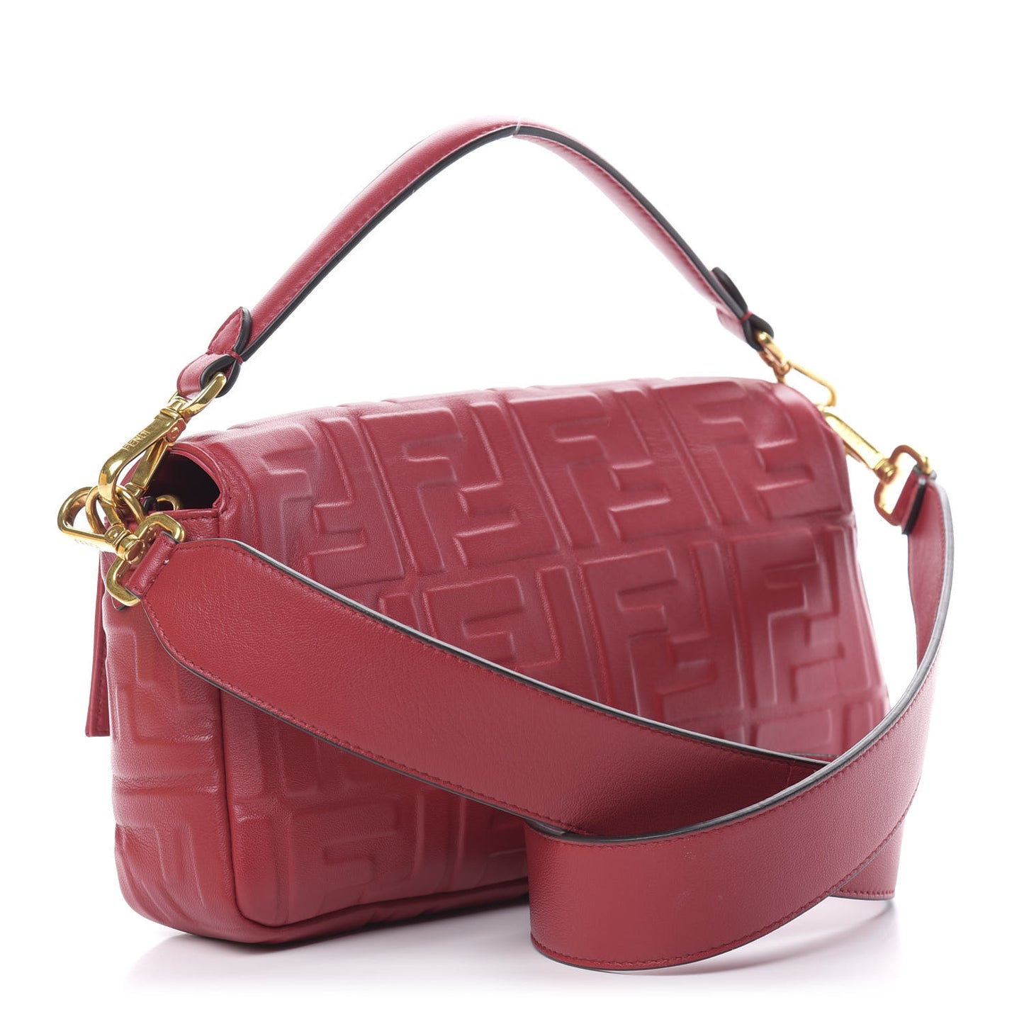 Nappa FF 1974 Embossed Baguette Fragola