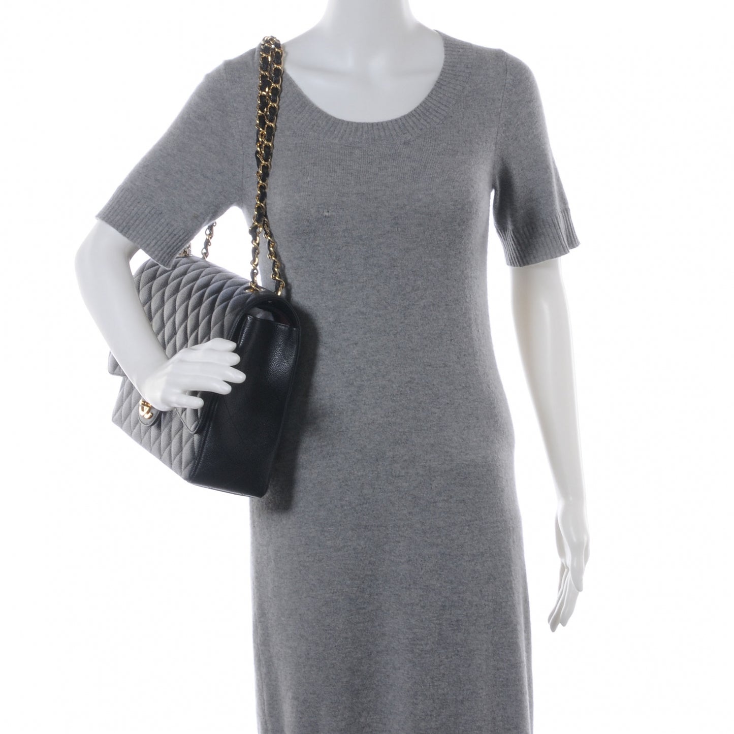 Caviar Quilted Maxi Double Flap Black