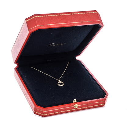 Cartier 18K Pink Yellow White Gold Diamond Trinity Pendant Necklace 6 of 6