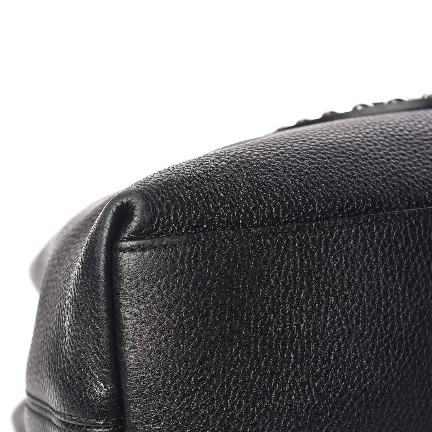 Gucci Pebbled Calfskin Studded Medium Soho Chain Shoulder Bag Black 9 of 16