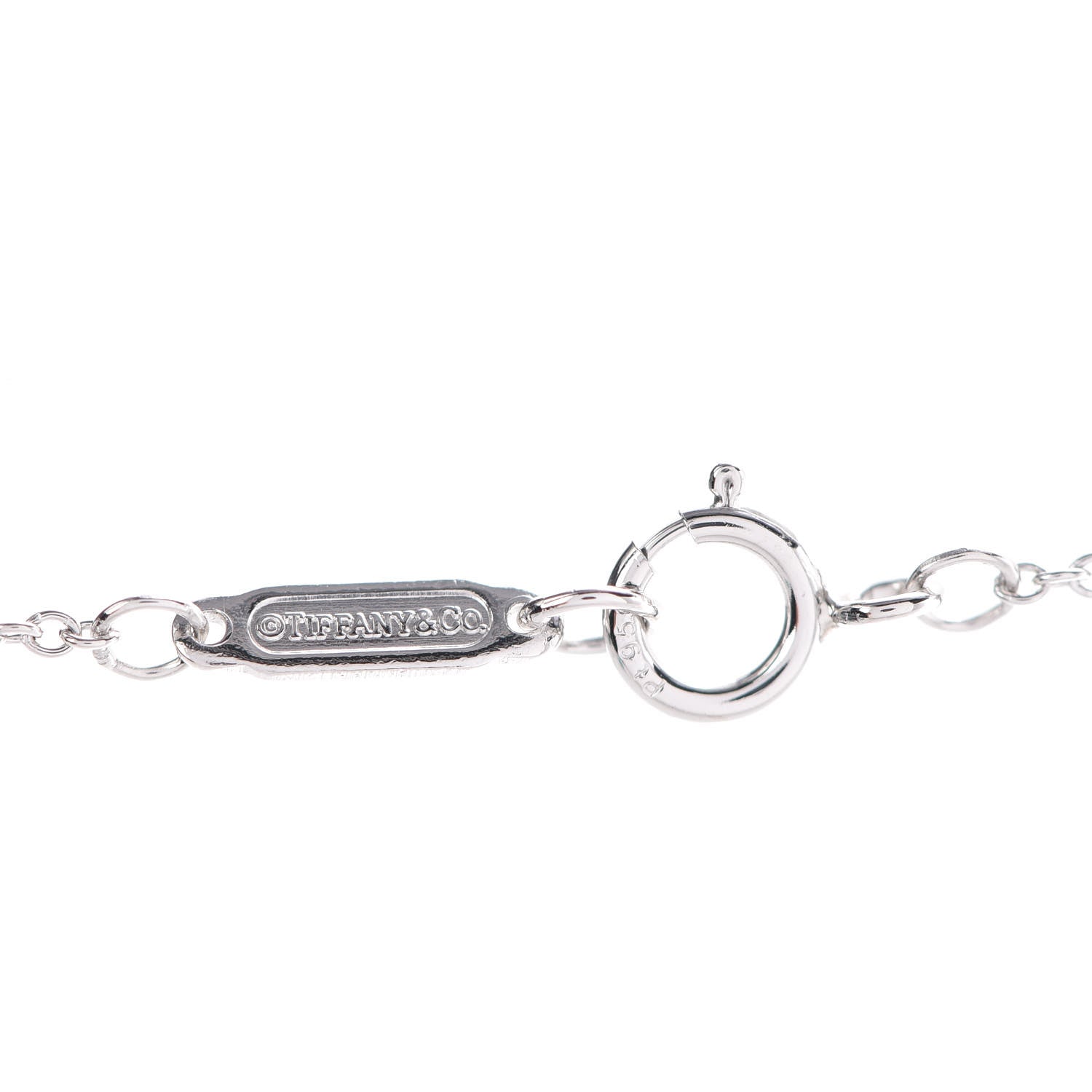 Tiffany Platinum Diamond .90ct Fleur De Lis Key Pendant Necklace 5 of 6