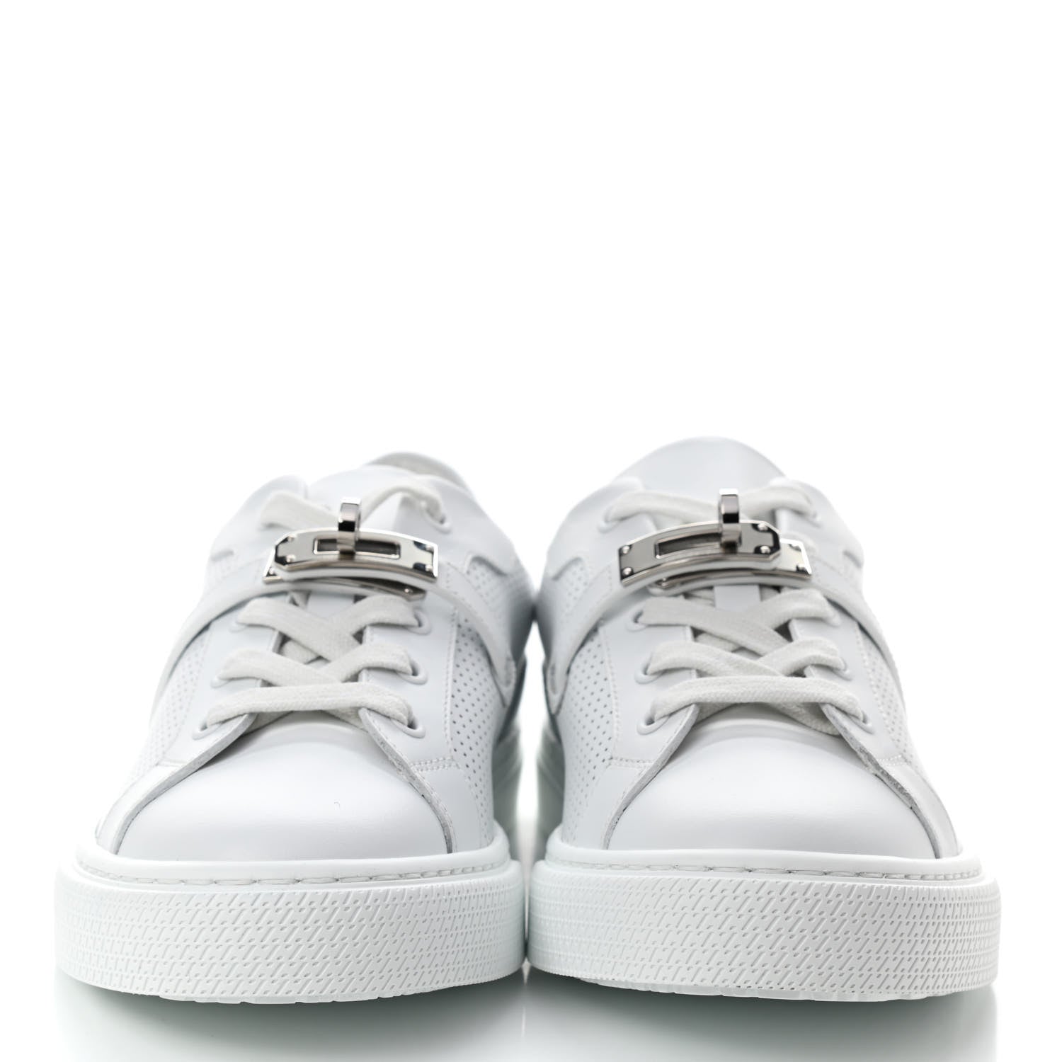 Hermes Calfskin Perforated Day Sneakers 37 White 2 of 8