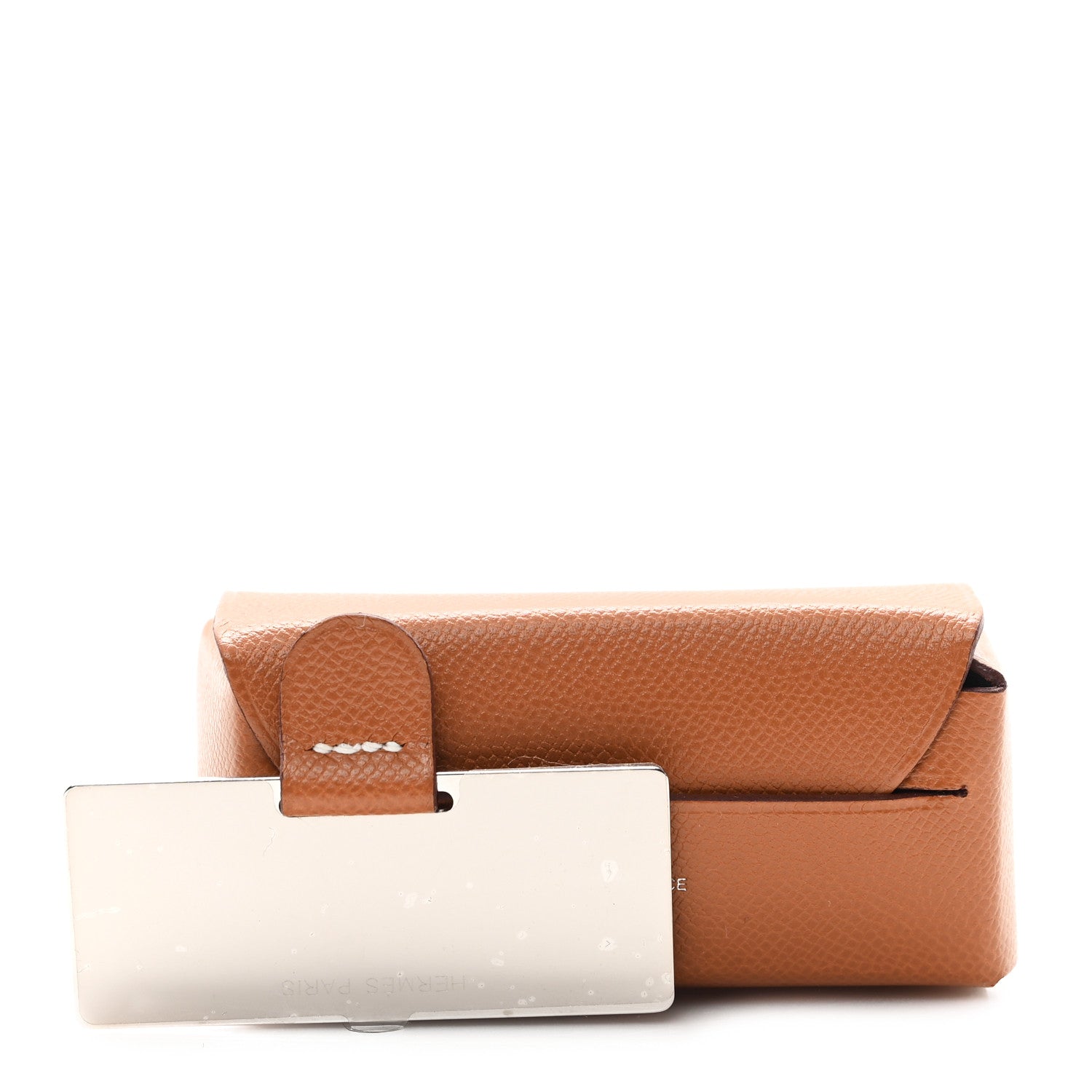 Hermes Grained Madame Calfskin Lipstick Case with Mirror Gold 3 of 8
