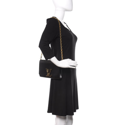 Louis Vuitton Calfskin Chain Louise MM Black 2 of 10