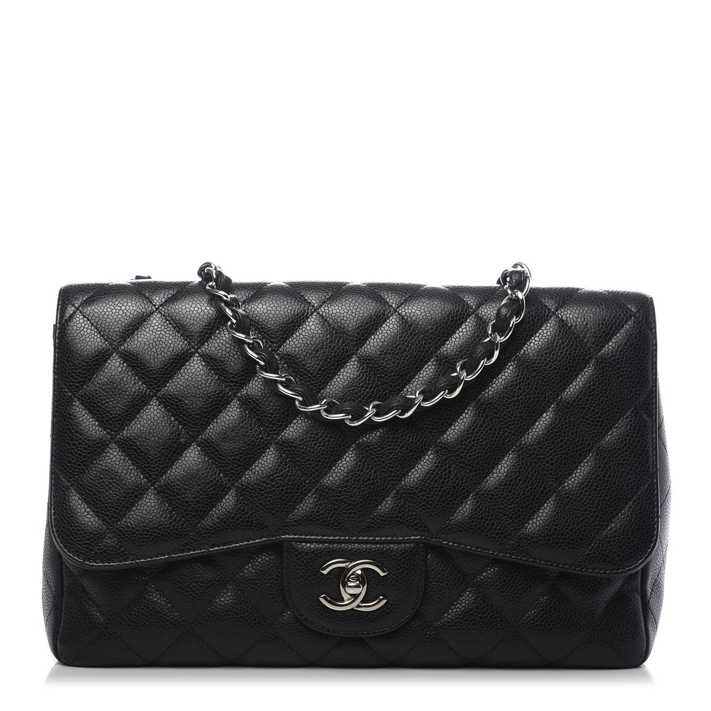 Caviar Quilted Jumbo Single Flap Black