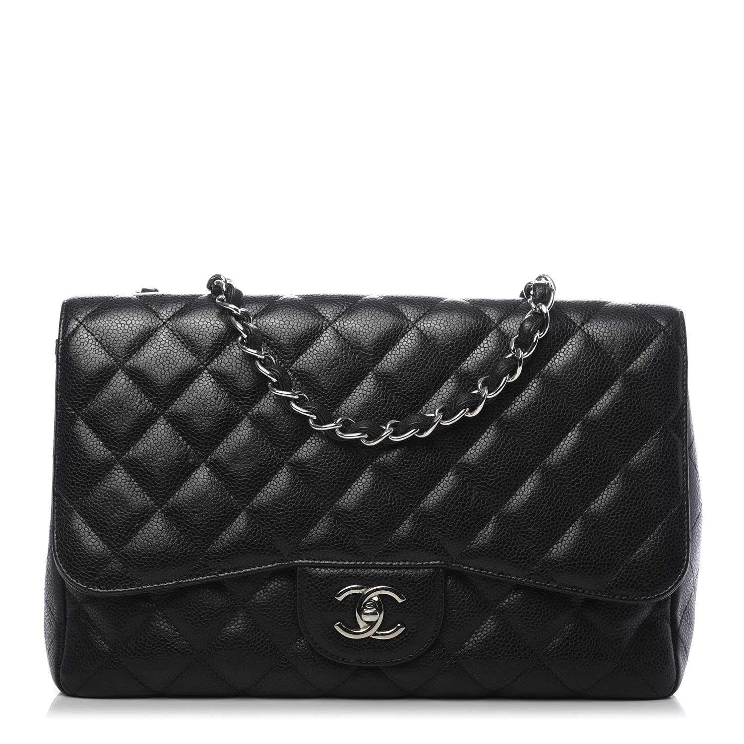 Chanel Caviar Quilted Jumbo Single Flap Black 1 of 10