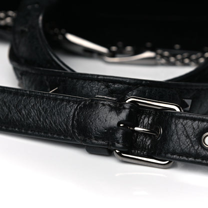 Valentino Garavani Craquele Nappa Rockstud Spike Tote Black 14 of 14
