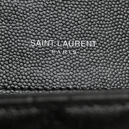 Saint Laurent Grain De Poudre Textured Mixed Matelasse Triquilt Small Monogram Satchel Black 6 of 11